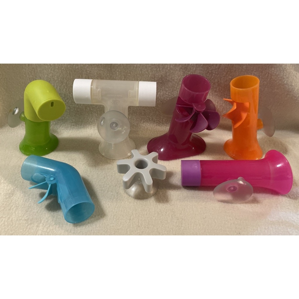 Boon Tubes Builder Infant & Toddler Bath Toys Set 0f 7 Pre-owned Multi Colored
